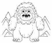 Coloriage Abominable en ouvrant sa bouche