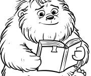 Coloriage Abominable en train de lire un livre