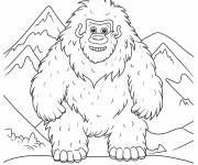 Coloriage Abominable facile pour hiver