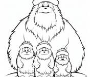Coloriage Abominable famille mignonne