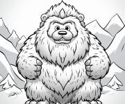 Coloriage Abominable mignon debout