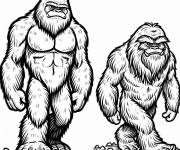 Coloriage Abominables debout en ligne gratuit