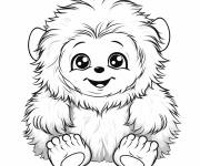 Coloriage B&eacute;b&eacute; abominable souriant