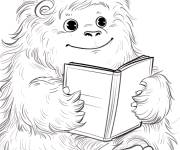 Coloriage Bigfoot aime la lecture