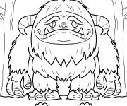 Coloriage Bigfoot mignon avec des cornes