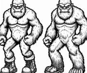 Coloriage Deux Yeti identiques