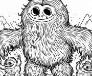 Coloriage Famille d'abominable qui vous rire