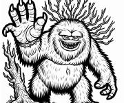 Coloriage G&eacute;ant abominable avec des gros mains