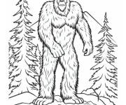 Coloriage G&eacute;ant monstre Y&eacute;ti d&eacute;taill&eacute;