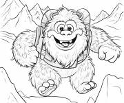 Coloriage Gros abominable en mission de d&eacute;couverte