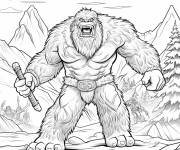 Coloriage Gros abominable qui fait peur