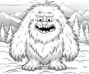 Coloriage Illustration d'abominable dans la nature