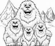 Coloriage La famille de Y&eacute;ti