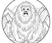 Coloriage Mandala Y&eacute;ti
