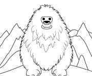 Coloriage Monstre Y&eacute;ti simplifi&eacute;