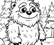 Coloriage Petit bigfoot style cartoon