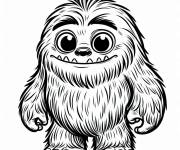 Coloriage Petit Y&eacute;ti en chibi pour ce1