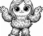 Coloriage Petite fille en costume de Y&eacute;ti