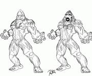 Coloriage Portrait de deux Abominables