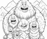 Coloriage Un Y&eacute;ti avec ses petits