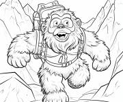 Coloriage Un yeti qui aime explorer