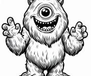 Coloriage Y&eacute;ti a seul &oelig;il de dessin anim&eacute;