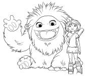 Coloriage et dessins gratuit Y&eacute;ti adorable dans un affiche du film pour enfants à imprimer