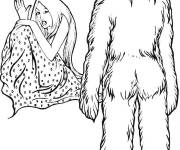 Coloriage Y&eacute;ti avec la princesse