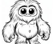 Coloriage Y&eacute;ti avec le regard si mignon pour enfants