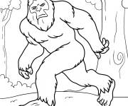 Coloriage Yeti avec une expression de col&egrave;re
