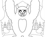 Coloriage Y&eacute;ti effrayant de dessin anim&eacute;