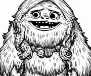 Coloriage Y&eacute;ti femelle avec des beaux cheveux