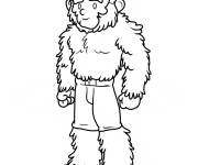 Coloriage Yeti mignon en pantalon