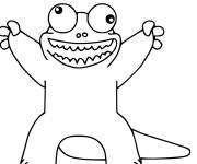 Coloriage Y&eacute;ti monstre dr&ocirc;le