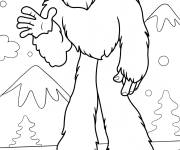 Coloriage Yeti pendant la saison d'hiver