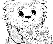 Coloriage Y&eacute;ti qui aimes les Marguerittes