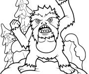 Coloriage Yeti qui fait peur