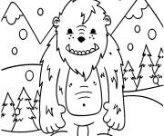 Coloriage Y&eacute;ti sous la neige