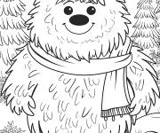 Coloriage Y&eacute;ti trop cute dans la foret