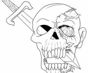 Coloriage et dessins gratuit Halloween tête de mort à imprimer