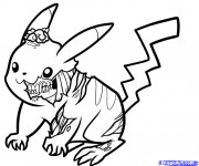 Coloriage Pikachu Zombie