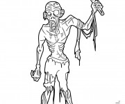 Coloriage et dessins gratuit Zombie à la hache à imprimer