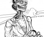 Coloriage et dessins gratuit Zombie amusante à imprimer