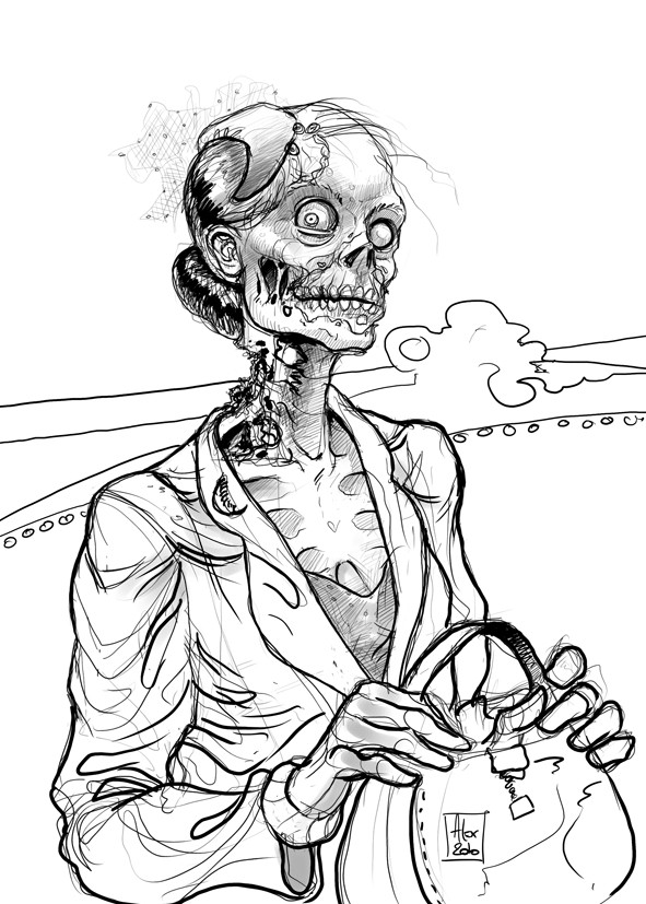 Coloriage Zombie amusante dessin gratuit à imprimer