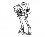 Coloriage Zombie avec la t&ecirc;te enlev&eacute;