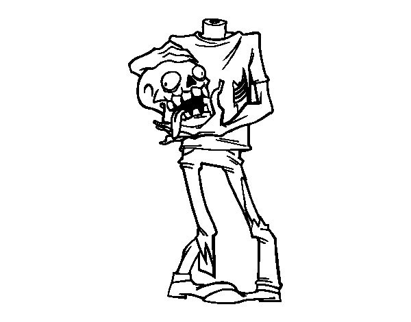 Coloriage et dessins gratuits Zombie avec la tête enlevé à imprimer