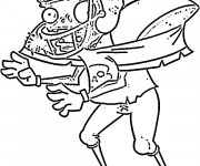 Coloriage Zombie footballeur américain