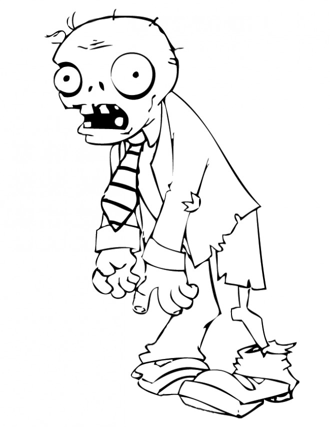 Coloriage Zombie Qui Fait Peur Dessin Gratuit à Imprimer