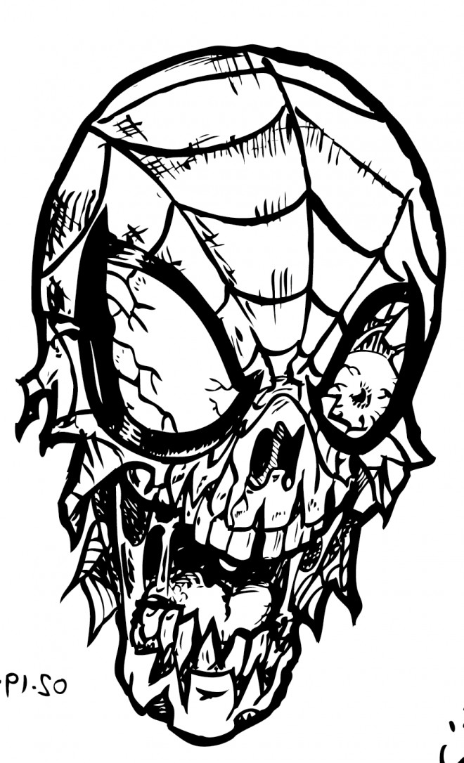 Coloriage Zombie Spider Man dessin gratuit à imprimer