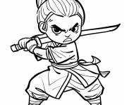 Coloriage Art martial &agrave; l'aide d'&eacute;p&eacute;e